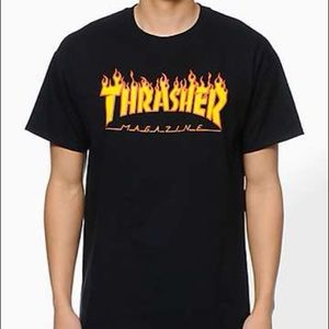 Thrasher Flame Logo Black T-Shirt